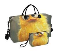 Cartoon Funny Yellow Pet Chicken Decorative Carry On Shoulder Tote Bag Sports Gym Tote Bag with Toiletry Bag for Gym Waterproof bolso de Mano para viajar en Avion