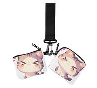 Cartoon Fuuny Angry Cat Lot de 2 porte-monnaie pour femme avec poche zippée, dessin animé fuuny chat en colère, 1 size, Décontracté