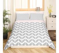 Cartoon Géométrique Housse de Couette Géométrie Moderne Flèche Parure de Lit Réversible 140x200cm Ensembles d'art Coloré de Housse de Couette Rose Gris Blanc Décor Chambre Collection 2Pcs