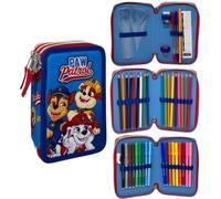 CARTOON Giotto Trousse scolaire 3 fermetures éclair triple compartiment complet 44 pièces couleurs papeterie pour enfants, Pat' Patrouille, Organisateur de sac