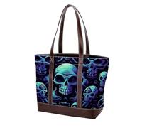 Cartoon Green Alien-144 Sac à main à bandoulière pour femme en cuir délavé doux et sacs à main durables, Multicolore 02, 33.8x12x31cm/13.3x4.7x12.2 in