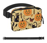 Cartoon Halloween Pumpkin-375 Unisexe Style Fanny Pack: Fashion Waist Packs, Crossbody Bags Sport Slim Fashion pour Jogging Randonnée Randonnée Femme Homme, Multicolore 03., 1.5x9.0x5.9in/4x23x15cm