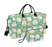 Cartoon Hamster Bright Color Decorative Bagages Sac de voyage Gym Sports Duffel Sacs avec sangle réglable pour la randonnée 2 Pcs Set bolso de Mano para viajar en Avion