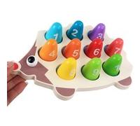 Cartoon Hedgehog mathématiques en bois d'apprentissage Montessori Kid Toy Nombre Counting G