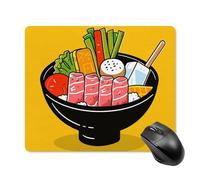 Cartoon Hotpot Doodle Tapis de souris carré portable pour ordinateur portable avec base en caoutchouc antidérapant 18 x 22 cm Tapis de souris de jeu ultra fin pour ordinateur portable Accessoires de