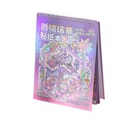 Cartoon House Craft Autocollants - Stickers De Scène Miniature 3D Ensemble D'autocollants, Décalcomanies D'art Relaxantes | Livre De Thérapie Amusant Pour Les Adultes, Mignons Autocollants De