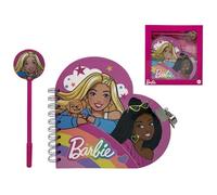 CARTOON Journal secret avec stylo Barbie pour enfants 2 pièces journal en forme de coeur avec cadenas stylo avec application