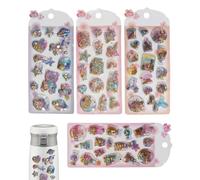 Cartoon Kids Stickers, 3D Puff Stickers with Sequins and Glitter Adhesive, Fun Decorative Decals for Scrapbooks, Laptops, Phone Cases, Party Activity, DIY Projects for Children