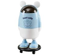 Cartoon Kitchen Trash Can, Funny Waste Basket with Wheels & Lid, Room Decor | Trash Cans for Bathroom Decor for Home Decor Bedroom Living Room Apartment Office Restaurant Camping Outdoor
