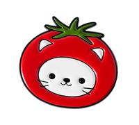 Cartoon Kitten and Fruit Alloy Brooch Lovely Strawberry Banana Tomato Enameled Badge Pin Accessory for Clothing or Bags Funny Kitten Lapel Badge