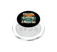 Cartoon Lake Life Fishing Camping Le lac Appelle et Moi PopSockets PopGrip pour MagSafe