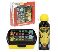 CARTOON Lot de 2 boîtes à lunch Pokémon Pikachu en aluminium et porte-goûter bouteille avec tétine et boîte à lunch pour enfants