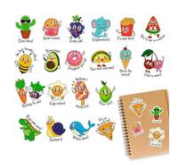 Cartoon Lot de 800 autocollants imperméables décoratifs pour Motif aliments et animaux Avec jeux de mots amusants