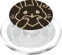 Cartoon Mignon Kawaii Coquette emote lièvre Coeur Lapin Amoureux PopSockets PopGrip pour MagSafe