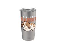 Cartoon Mini Lop Rabbit Lover Animal Lover Cute Lapins Gobelet isotherme en acier inoxydable double paroi
