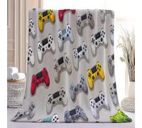 Cartoon Minimaliste Moelleuse Couverture en Flanelle, Manette De Jeu Douce et Confortable Couverture pour Chambre à Coucher Camping Bureau Canapé, Multicolore Chaude Légères Couvertures, 130 x 150 cm