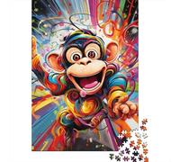 Cartoon Monkey Puzzles 1000 Pièces Cadeau Unique Jeu Éducatif Challenge Toy À De Qualité Supérieure Peinture Art pour Adultes Et Enfants À Partir De 14 Ans 1000pcs (75x50cm)