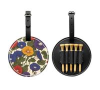 Cartoon Morning Glory Sac de rangement pour tee de golf noir multifonctionnel pour homme, matériau PU durable