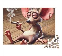 Cartoon Mouse Fumer 1000 Pièces Puzzle pour Adultes Carton sans Odeur Anti-Stress Difficile pour Experts Livraison Rapide sans Reflets 52x38cm/1000pcs