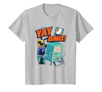 Cartoon Network Adventure Time Yay BMO T-Shirt, Enfant, Argent, 6 Ans
