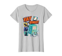 Cartoon Network Adventure Time Yay BMO T-Shirt, Femme, Argent, XS