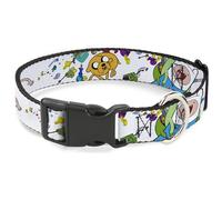 Cartoon Network Collier pour Chien avec Boucle en Plastique Adventure Time Jake et Finn Blanc 50,8 à 78,7 cm de Large