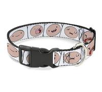 Cartoon Network Collier pour chien avec boucle en plastique, libération rapide, facile à régler, Adventure Time Finn Expression, 17,8 à 21,6 cm, 1,3 cm de large