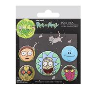 Cartoon Network Rick and Morty-Heads Lot de badges Multicolore 10 x 12,5 cm