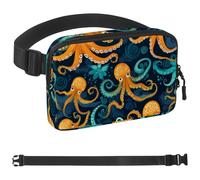 Cartoon Octopus-1211 Sac banane pour homme et femme, sac banane avec sangle réglable, sac banane tendance pour voyage, plein air, course à pied, randonnée, multicolore, 4 x 23 x 15 cm, multicolore,