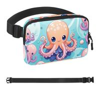 Cartoon Octopus-1217 Sac banane pour homme et femme, sac banane avec sangle réglable, sac banane tendance pour voyage, plein air, course à pied, randonnée, multicolore, 4 x 23 x 15 cm, multicolore,