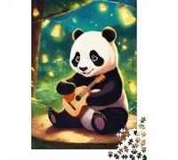 Cartoon Panda Puzzle 1000 Pièces Cadeau Unique Cute Animals Jeu Éducatif Challenge Toy À De Qualité Supérieure Peinture Art pour Adultes Et Enfants 1000pcs (75x50cm)