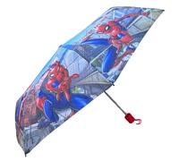 CARTOON Parapluie Pliable pour Enfants Spiderman Marvel Structure en Fibre de Verre 8 Rayons Parapluie de Sac Rouge