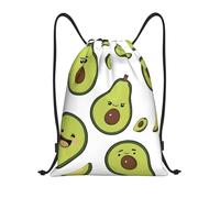 Cartoon Pears Sac de sport léger avec cordon de serrage - Sac de sport pliable résistant à l'eau avec bandoulière réglable, idéal pour le sport, le yoga, les voyages et l'école, Noir , M