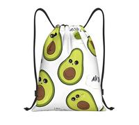 Cartoon Pears Sac de sport léger avec cordon de serrage - Sac de sport pliable résistant à l'eau avec bandoulière réglable, idéal pour le sport, le yoga, les voyages et l'école, Noir , S