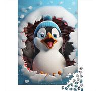 Cartoon Penguin Puzzle 1000 Pièces Cadeau Unique Cute Animals Jeu Éducatif Challenge Toy À De Qualité Supérieure Peinture Art pour Adultes Et Enfants À Partir De 14 Ans 1000pcs (75x50cm)