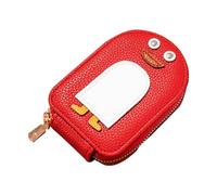 Cartoon Penguin Zero Portefeuille Petit et mignon China Card Multiple Pack avec emplacements Capacité Sac Grande Carte Certificat, Rouge, 4.88*3.22*1.18 inches