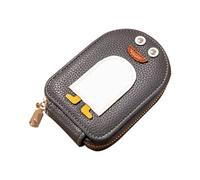 Cartoon Penguin Zero Portefeuille Petit et mignon China Card Multiple Pack avec sac pour cartes Grande capacité Slots Certificat, gris, 4.88*3.22*1.18 inches
