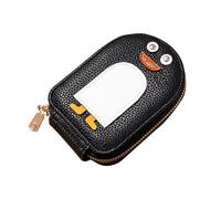Cartoon Penguin Zero Portefeuille Petit et mignon China Card Multiple Pack avec sac pour cartes Grande capacité Slots Certificat, Noir , 4.88*3.22*1.18 inches