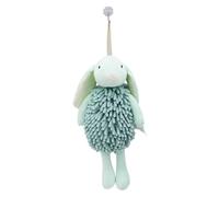 Cartoon Petit Lapin Serviette de bain fonctionnelle Animal Serviette de bain en microfibre douce Serviette sèche Décoration amusante pour salle de bain, salon, couloir (vert, 35 cm)