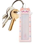 Cartoon Photo Keychain - Pvc Holder for Daily Travel | 4 Compartment Protective Sleeve, Lightweight 50g Design, Compact 19x6.5x0.1cm Size, Perfect Album Accessory for Backpack, Wallet, School