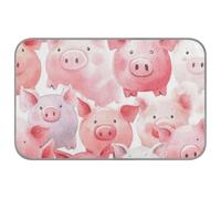Cartoon Pig Tapis de refroidissement en gel pour animaux Rose 96,5 x 58,4 cm