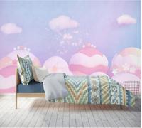 Cartoon Pink Clouds Creative Art Papier Peint 3d Moderne Soie Texturée Haut De Gamme IdéAl Pour Le Salon Et La Chambre à Coucher-150cm×105cm