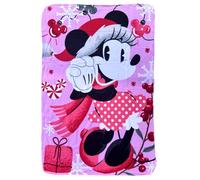 CARTOON Plaid enfant 100 x 150 cm couverture polaire 100 % polyester doux 210 gsm (Minnie (Noël))