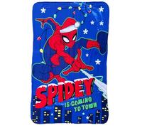CARTOON Plaid enfant 100 x 150 cm couverture polaire 100 % polyester doux 210 gsm (Spiderman (Noël))