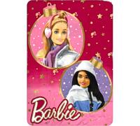 CARTOON Plaid enfant couverture 100 % polyester 100 x 140 cm (Barbie Noël)