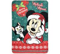 CARTOON Plaid enfant couverture 100 % polyester 100 x 140 cm (Minnie Noël)