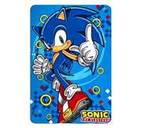 CARTOON Plaid enfant Sonic 100 x 140 cm couverture souple en polaire 100 % polyester 220 GSM chaud et léger idéal pour chambre ou canapé