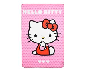 CARTOON Plaid Hello Kitty pour enfants 100 x 150 cm couverture souple en polaire 100 % polyester 220 GSM chaud et léger idéal pour une chambre ou un canapé