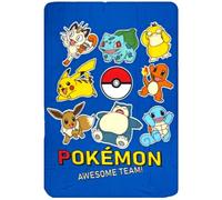 CARTOON Plaid Pikachu Pokémon 100 x 140 cm couverture polaire douce en 100% polyester 170 g/m² chaude et légère idéale pour la chambre d'enfant, le lit ou le canapé
