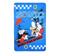 CARTOON Plaid Sonic pour enfants 100 x 150 cm couverture douce en polaire 100% polyester 220 g/m² chaude et légère idéale pour la chambre d'enfant, le lit ou le canapé